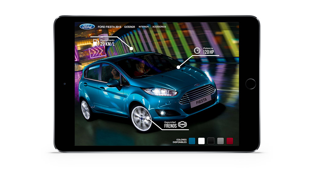 Ford showcase webapp optimizado en iPad