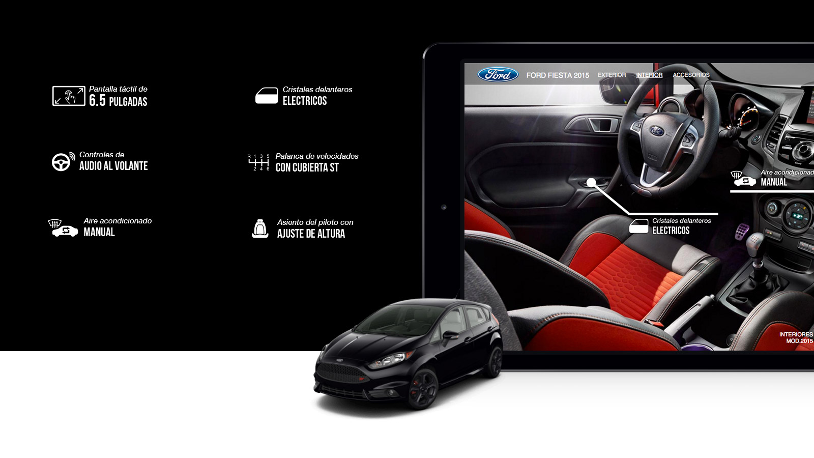 Webapp Ford Showcase User Interface Iconos en iPad
