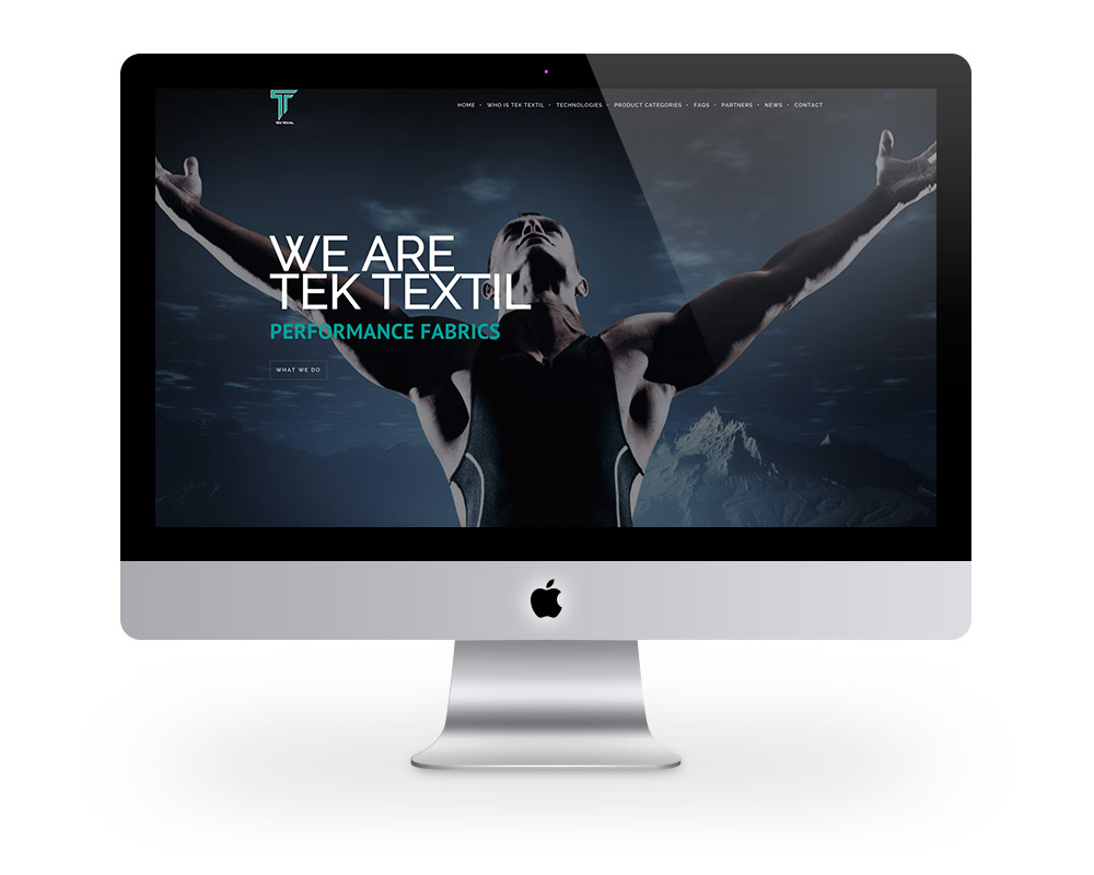 Página web responsive TekTextil en iMac